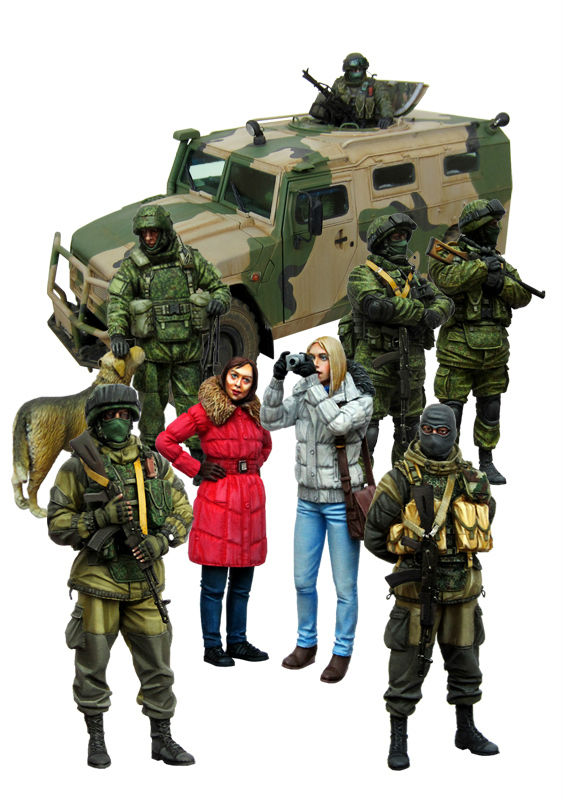 Дополнения для модели Тигр: Смоляной набор "солдаты с девушками"