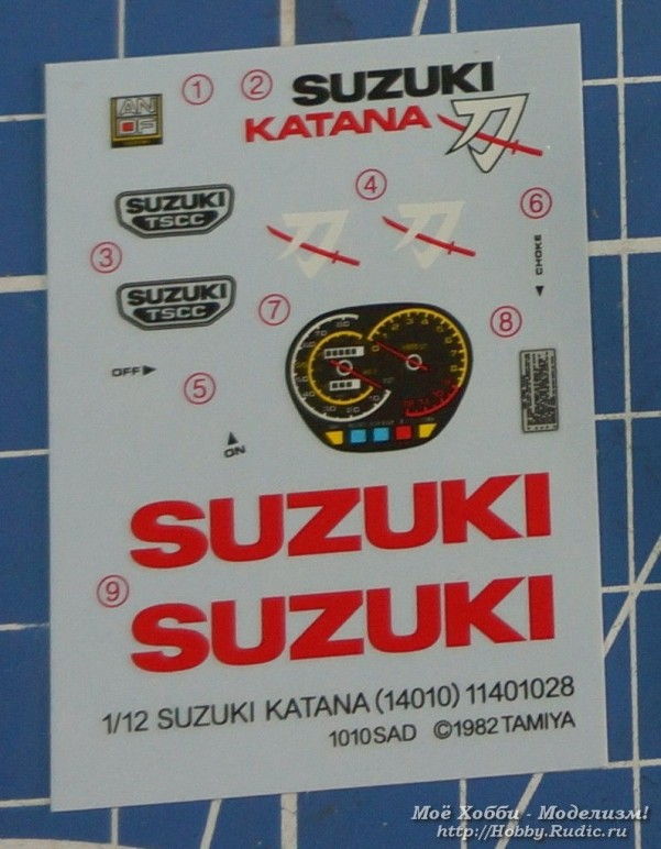 Мотоцикл Suzuki GSX1100S Katana от Tamiya